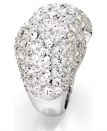 Swarovski - Anello cocktail Sublima Taglio Round, Bianco, Placcato rodio