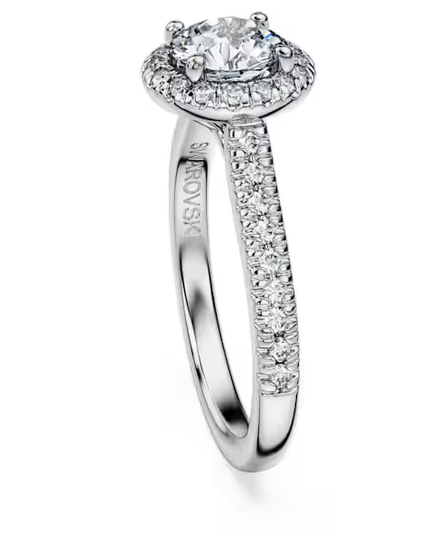 Swarovski  -  Anello solitario halo Eternity Diamanti creati in laboratorio 1,33 ct tw, Taglio Round, Oro bianco 18 K