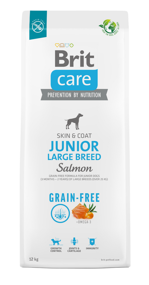Brit Care grain-free Cani Junior Large Breed Salmone e Patate