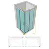 Lato Porta Box Doccia Angolare Nicchia Dafne Cristallo 6 mm 90 cm trasparente