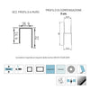Lato Porta Box Doccia Angolare Nicchia Dafne Cristallo 6 mm 140 cm Stampato