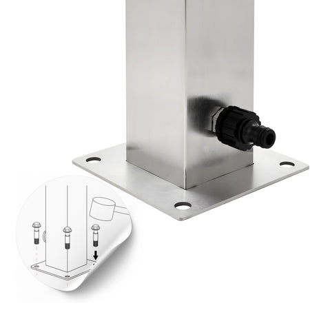 Fontana da Giardino a Colonna esterno MAGNOLIA Acciaio Inox Spazzolato H 95 cm