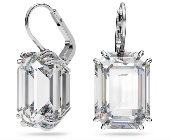 SWAROVSKI  -  Orecchini pendenti Millenia Taglio ottagonale, Bianchi, Placcato rodio