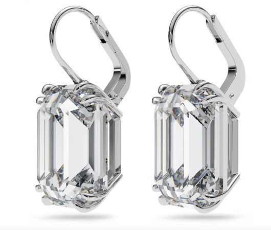 SWAROVSKI  -  Orecchini pendenti Millenia Taglio ottagonale, Bianchi, Placcato rodio