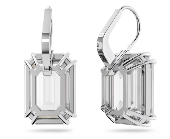 SWAROVSKI  -  Orecchini pendenti Millenia Taglio ottagonale, Bianchi, Placcato rodio
