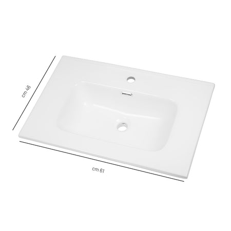 Lavabo ad Incasso in Ceramica Bianco Lucido per Mobili Bagno
