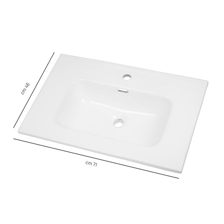 Lavabo ad Incasso in Ceramica Bianco Lucido per Mobili Bagno