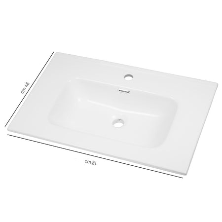 Lavabo ad Incasso in Ceramica Bianco Lucido per Mobili Bagno