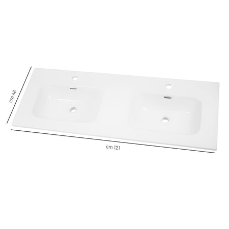 Lavabo ad Incasso in Ceramica Bianco Lucido per Mobili Bagno
