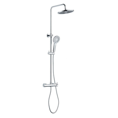 Colonna Doccia Attrezzata Slot Mix Tonda Ottone Cromato 2 Funzioni