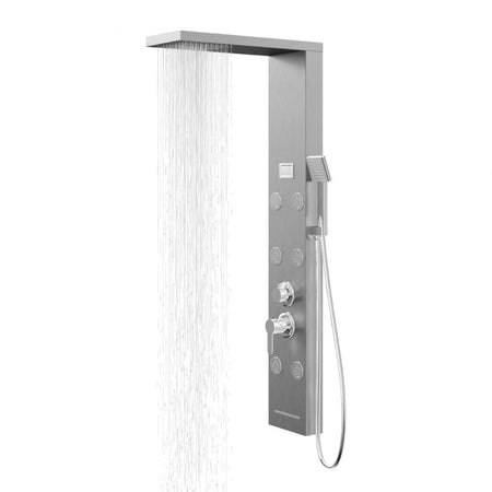 Colonna Doccia York Acciaio 4 Funzioni Display Controllo Temperatura 2 Finiture