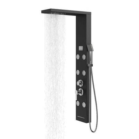 Colonna Doccia York Acciaio 4 Funzioni Display Controllo Temperatura 2 Finiture