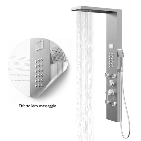 Colonna Doccia Chester Spazzolata Acciaio 4 Funzioni Display Temperatura