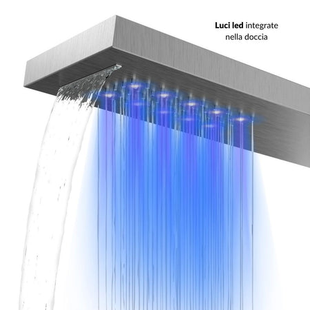 Colonna Doccia Shine Acciaio 4 Funzioni Luce LED Display Temperatura 2 Finiture