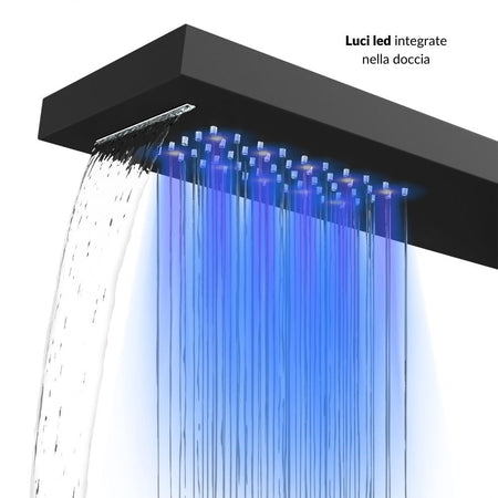 Colonna Doccia Shine Acciaio 4 Funzioni Luce LED Display Temperatura 2 Finiture