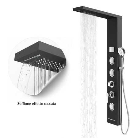 Colonna Doccia Shine Acciaio 4 Funzioni Luce LED Display Temperatura 2 Finiture