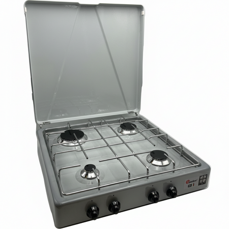 CFParker Fornello 4 Fuochi a Gas Metano con Valvola di Sicurezza Sfumato Grigio - 542SFGS