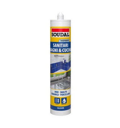 Silicone acetico per sanitari bagni e cucine trasparrete 300 ml