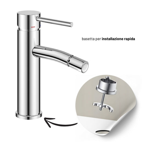 Miscelatore Monocomando Bidet Jazz Installazione Rapida Piletta Click Clack
