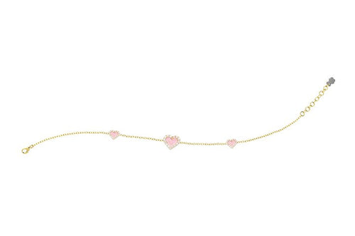 Nanãn Bracciale Cuori Rosa Argento