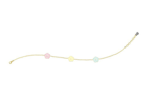 Nanãn Bracciale Fiori Colorati Argento