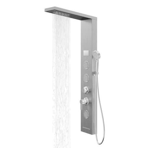Colonna Pannello Doccia Shine-1 Cromo 4 Funzioni Luce Display Temperatura Cromo