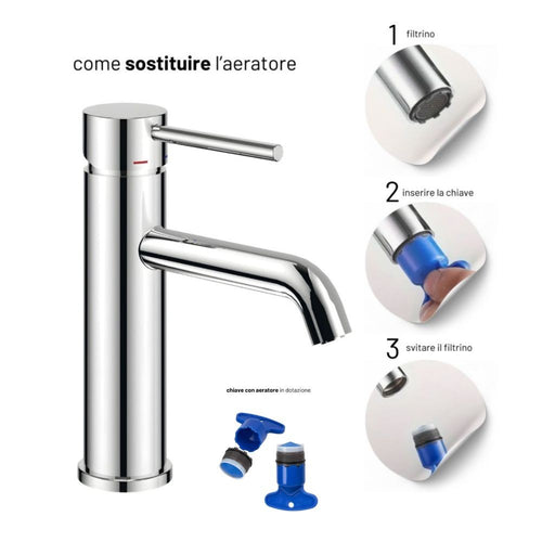 Coppia Miscelatori Monocomando Lavabo Bidet Bagno Serie Jazz QuickInstall