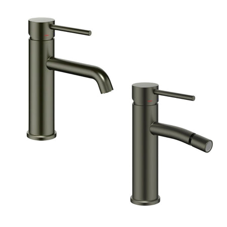 Coppia Miscelatori Monocomando Lavabo Bidet Bagno Serie Jazz QuickInstall