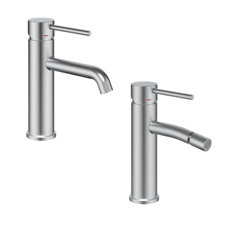 Coppia Miscelatori Monocomando Lavabo Bidet Bagno Serie Jazz QuickInstall