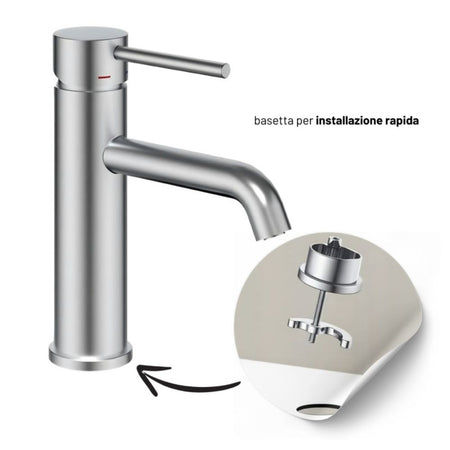Coppia Miscelatori Monocomando Lavabo Bidet Bagno Serie Jazz QuickInstall