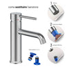 Coppia Miscelatori Monocomando Lavabo Bidet Bagno Serie Jazz QuickInstall