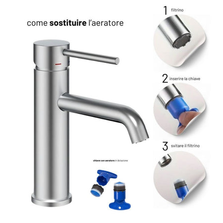 Coppia Miscelatori Monocomando Lavabo Bidet Bagno Serie Jazz QuickInstall