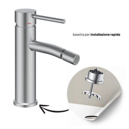 Coppia Miscelatori Monocomando Lavabo Bidet Bagno Serie Jazz QuickInstall