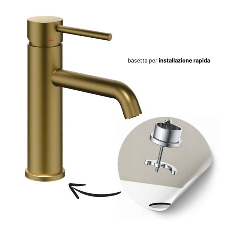 Coppia Miscelatori Monocomando Lavabo Bidet Bagno Serie Jazz QuickInstall