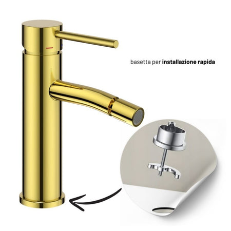 Coppia Miscelatori Monocomando Lavabo Bidet Bagno Serie Jazz QuickInstall