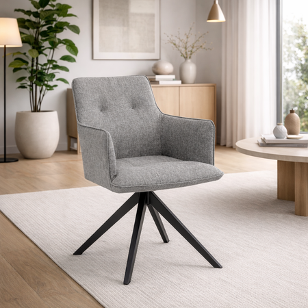 Sedia "Skagen" girevole, struttura in alluminio, con tessuto idrorepellente, per interni ed esterni