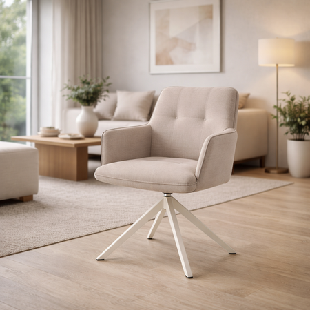 Sedia "Skagen" girevole, struttura in alluminio, con tessuto idrorepellente, per interni ed esterni