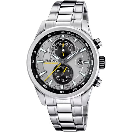 FESTINA  -   OROLOGIO TIMELESS CHRONOGRAPH GRIGIO CINGHIA ACCIAIO INOSSIDABILE 316L, UOMO