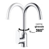 Miscelatore Monocomando Lavello Cucina Canna Orientabile Sofia Installazione Rapida