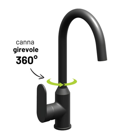 Miscelatore Monocomando Lavello Cucina Canna Orientabile Sofia Installazione Rapida
