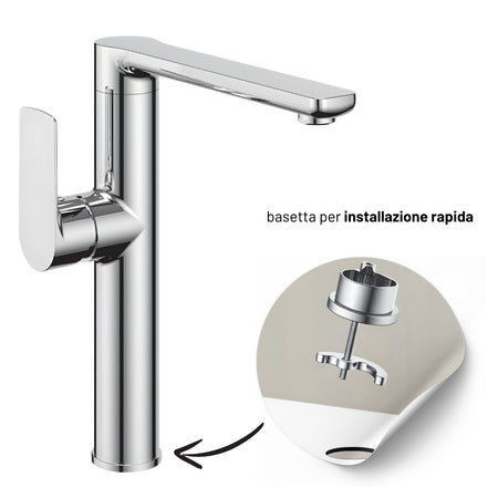 Miscelatore Monocomando Lavello Cucina Orientabile Tunisi Installazione Rapida