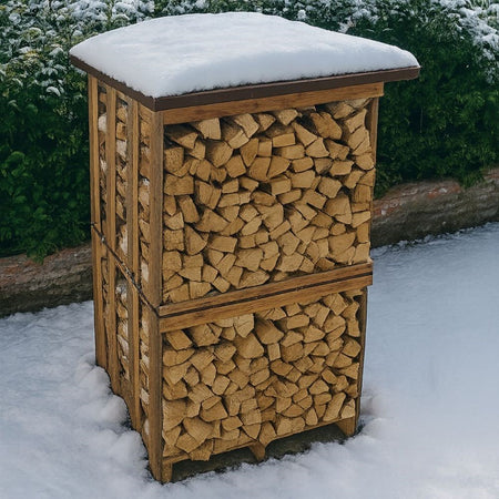 Struttura Coprilegnaia e Pallet Corten Eco Dimensioni 115x115 Cm