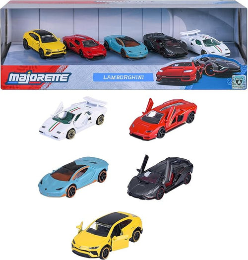 Majorette - Set di 5 auto Lamborghini 7,5 cm