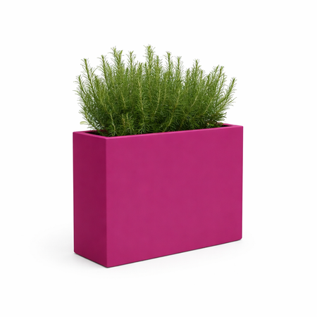 Vaso Cromia Flowerpot rettangolare decorazione tinta unita in resina "Made in Italy"