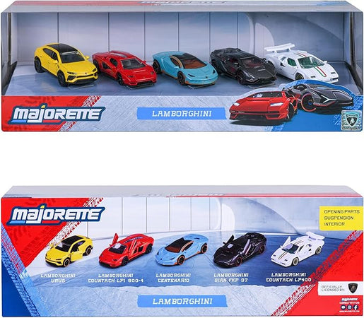 Majorette - Set di 5 auto Lamborghini 7,5 cm