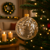 Palline per albero di Natale in vetro decorate con rami glitter Ø 10 cm