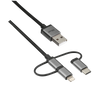 Cavo USB 2.0 3 in 1 - connettori micro-USB, USB-C e Lightning - per ricarica e collegamento pc - 1 Metro