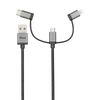 Cavo USB 2.0 3 in 1 - connettori micro-USB, USB-C e Lightning - per ricarica e collegamento pc - 1 Metro