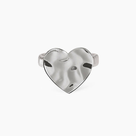 KIDULT  -  Anello con cuore effetto martellato  STYLE 03