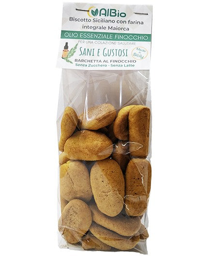 Biscotti Integrali al finocchio 180g Senza Latte Senza Zucchero, Senza uova Farina Siciliana Maiorca Alta Digeribilità